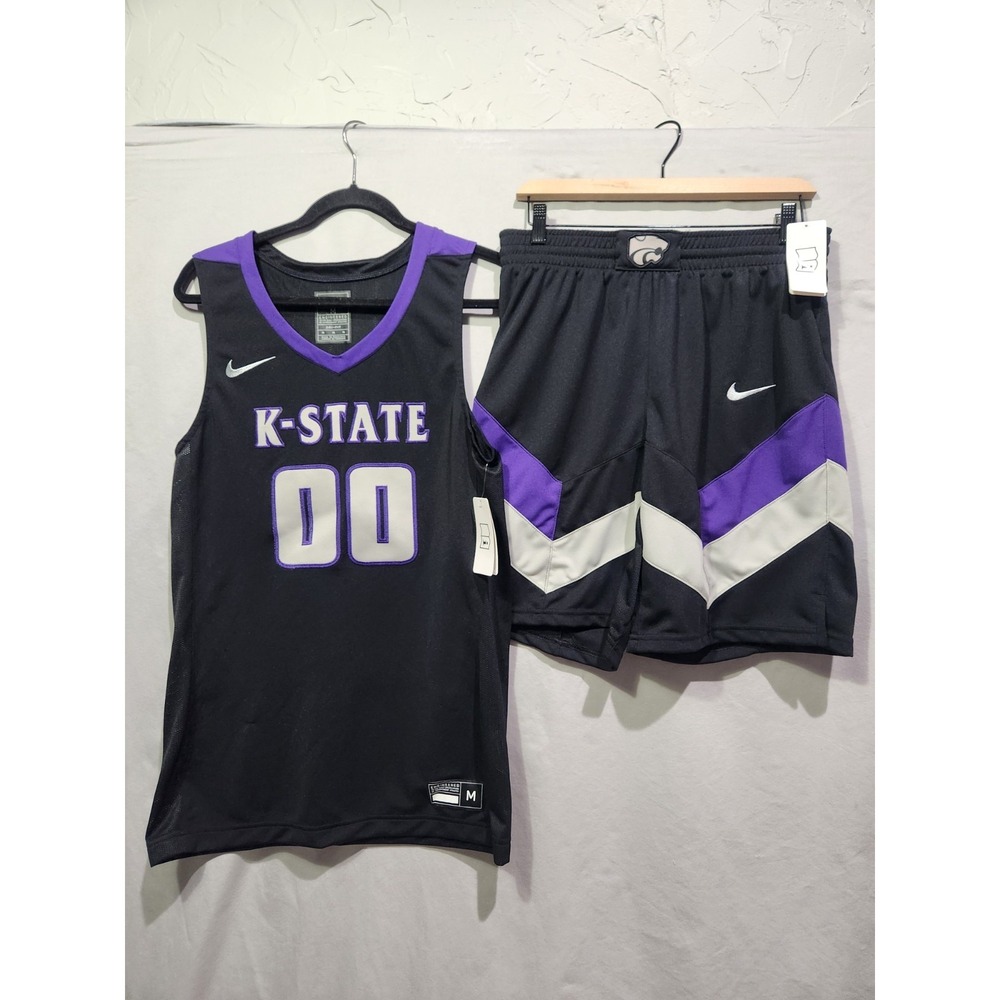 NWT Nike‎ Elite Kansas State Wildcats Basketball Jersey/ Shorts Embroidered Med